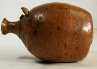 Vintage Stoneware Pottery Artist Signed Large Nose Chubby Pig Piggy Bank Brown