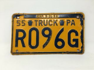 Vintage 1955 Pennsylvania Commercial Truck License Plate