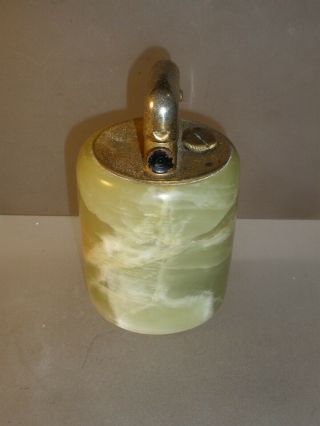 Vintage Tiffany & Co Green Marble Table Lighter By Thorens