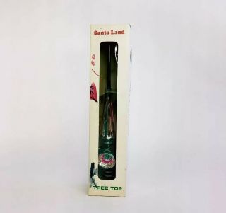 Vtg Green Pink Santa Land Hand Blown Painted Triple Indent Tree Top Boxed Poland 2