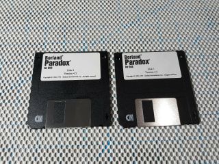 1993 Borland Paradox For Dos Version 4.  5 - 2 Count 3.  5 " Disks Pictured Only