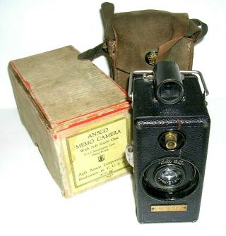 Vintage Ansco Memo Camera In Case And Box