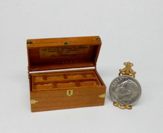 Vintage Ron Stetkewicz Wood Tackle Box 1989 - Artisan Dollhouse Miniature 1:12