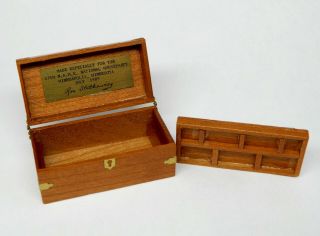 Vintage Ron Stetkewicz Wood Tackle Box 1989 - Artisan Dollhouse Miniature 1:12 3
