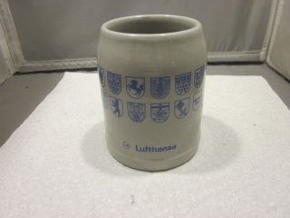 Vintage Lufthansa German Shields 0.  3l Beer Mug Stein Made In Germany