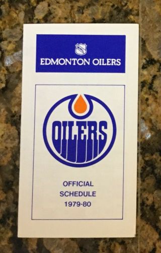 1979 - 80 Edmonton Oilers Nhl Pocket Schedule