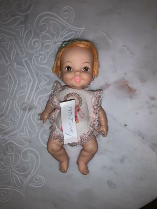 Vtg 1970 Belly Button Baby Doll Outfit With Now Make Me So Glad 9 " Happy Orange