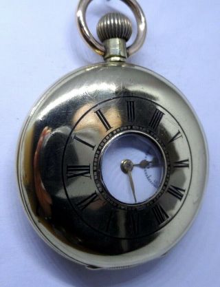 A Good Antique Gold Plated Half Hunter Pocket Watch Circa 1920