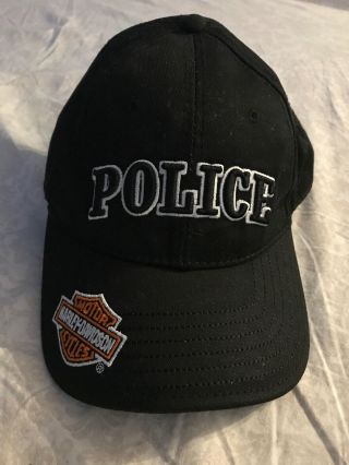 Harley Davidson Police Hat Cap Embroidered Adjustable Back