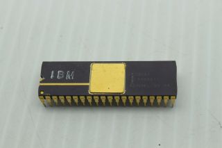 Vintage Ibm Intel Purple Ceramic & Gold C8087 Math Co - Processor Chip For At Xt