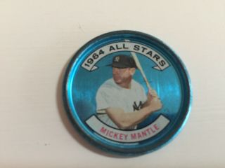 MICKEY MANTLE 1964 TOPPS ALL - STAR COIN - VINTAGE BATTING LEFT 3