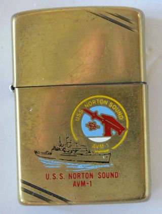 Vintage Zippo 1932 - 1982 50th Anniversary Commemorative Uss Norton Sound Navy