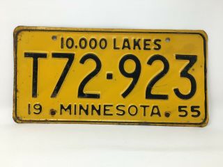 Vintage 1955 Minnesota Commercial Truck License Plate
