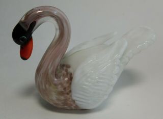 Vintage Fitz Floyd Glass Menagerie Swan Figurine W/box 3 "