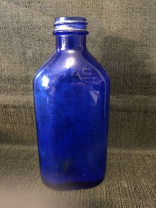 Vintage Usa Phillips 6 - 5/8 " H Cobalt Blue Glass Milk Of Magnesia Bottle