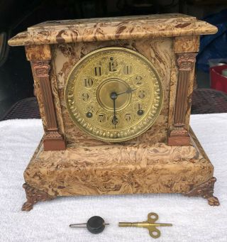 1890’s Antique Seth Thomas Mantel Shelf Clock Correctly Adamantine