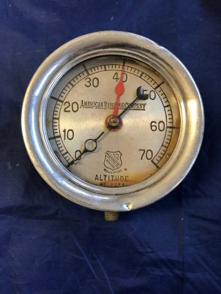 Vintage American Radiator Company - Altitude Gauge Ashcroft Mfg.  Co 5.  25 "