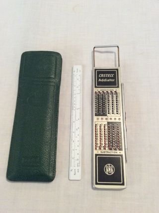 Vintage Castell 67/87r Rietz Slide Rule With Addiator.