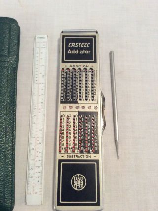 Vintage Castell 67/87R Rietz Slide Rule with Addiator. 2