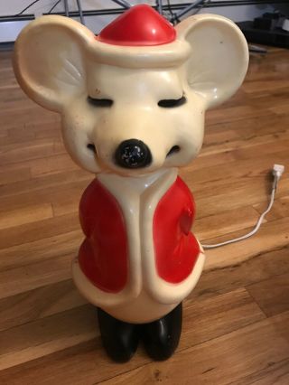 Vintage Union Products Blow Mold Santa Christmas Mouse 09/96 With Clip