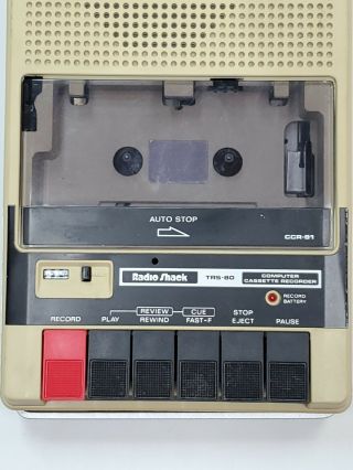 RADIO SHACK CCR - 81 Model 26 - 1208A TRS - 80 Computer Cassette Recorder with cord. 2