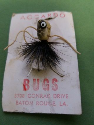Accardo Bugs Vintage Fly Fishing Lure On Card