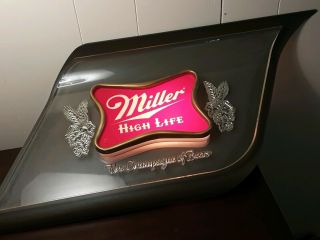 Miller High Life Beer Lighted Sign Champagne of Beers Electric Vtg Bar Man 2