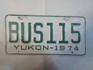 1974 Yukon Bus License Plate,  Bus 115,  Vg,  Alpca 12565