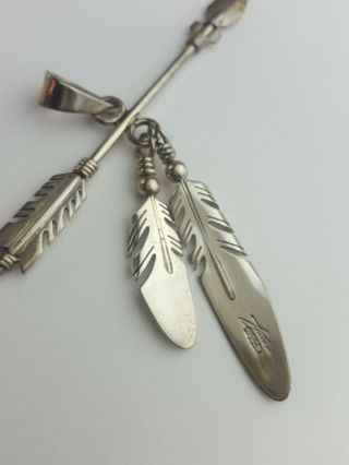 Rare Vintage Tracey Knifewing & Arrow Sterling Silver Navajo Pendant