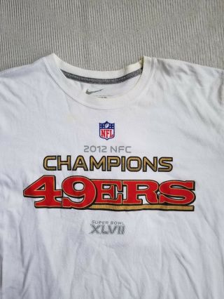 San Francisco 49ers 2012 Nfc Champions T - Shirt Adult Large Nike Superbowl Xlvii
