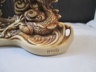 Vintage Comoy ' s of London Dragon Pipe Stand Signed Nigri Resin Composite Italy 2