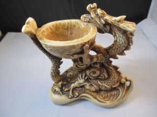 Vintage Comoy ' s of London Dragon Pipe Stand Signed Nigri Resin Composite Italy 3