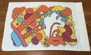 Vintage 70s Peter Max Psychedelic Standard Pillowcase Pop Art