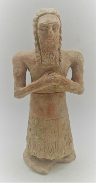 Circa 2000bce Ancient Near Eastern Terracotta Worshipper Statuette Rare