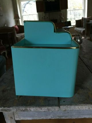 Mid Century Modern Turquoise Medicine Cabinet Very Unique 3
