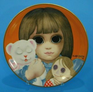 Retro 70s Vintage Margaret Keane Big Eyes Girl " Bedtime " Pop Art Wall Plate,  Box