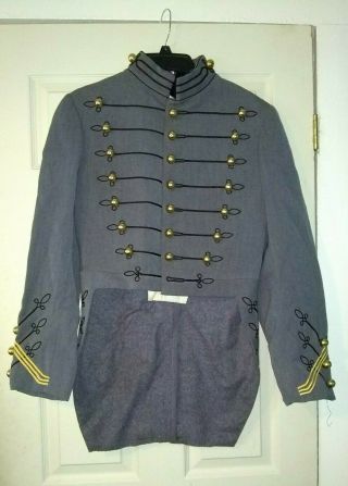 S Rare Vintage Marching Band Uniform Jacket Heavy Lined Wool Unisex Brass Button