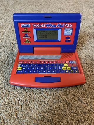 Vintage Vtech Talking Whiz Kid Plus Learning Computer Laptop System 22 Activity
