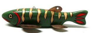 Jay Mcevers Trout Minnow Folk Art Fish Spearing Decoy Ice Fishing Lure