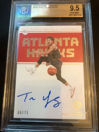 2018 Encased Rookie Notable Signatures Auto Trae Young Hawks 68/75 Bgs 9.  5/10