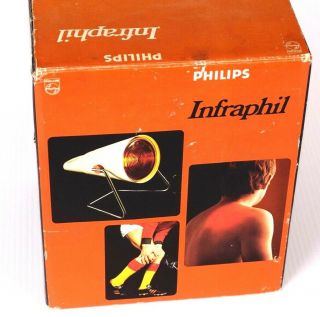 Vintage Retro Philips Infraphil Hp3609 Infrared Heat Health Lamp Healing Warmth