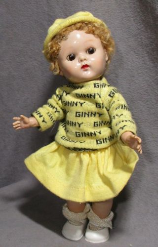 Vintage Clothes For Vogue Ginny Doll - 1954 Yellow Signature Outfit