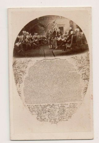 Vintage Cdv Signing Of The Declaration Of Independence Founding Fathers
