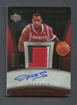 2005 - 06 Ud Exquisite Tracy Mcgrady Rockets Game Patch Auto /100