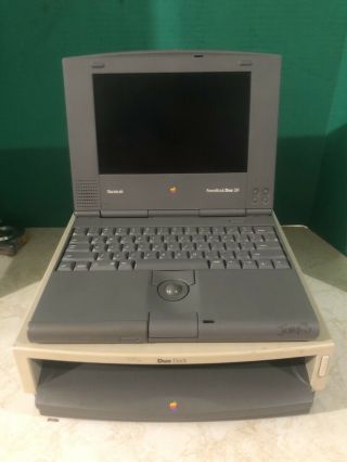 Apple Macintosh Powerbook 210 And Duodock Desktop M7779 Vintage Mac Rare