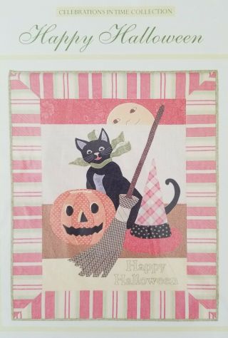 Happy Halloween Quilt Pattern Applique From The Vintage Spool Black Cat Pumpkin