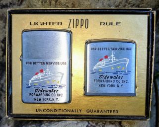 Mib Zippo Lighter And Tape Measure Ruler Tradewinds Fowarding Co.  Ny Vintage