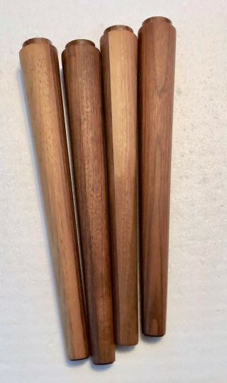 Vintage Tapered Walnut Wood Table - Bench - Sofa Legs Set of 4 3