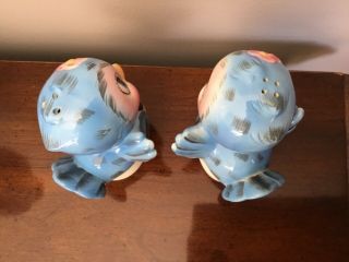 Vintage 50s Lefton Bluebird Figurines Porcelain Salt & Pepper Shakers 3