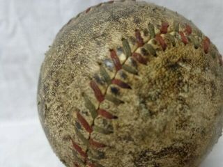 1920 ' s Baseball,  Green & Red Stitching,  Vintage Age & Patina, 2